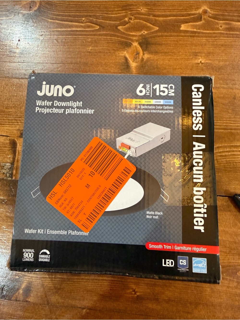 Juno Matte Black 6" Canless Wafer Downlight‎ - LED